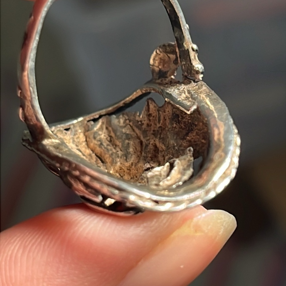 Antique sterling silver ring size 8 - Picture 6 of 6